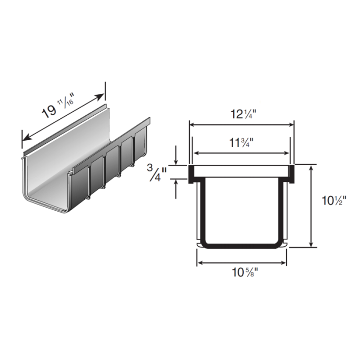 NDS 12" Pro Series Deep Profile Channel Drain