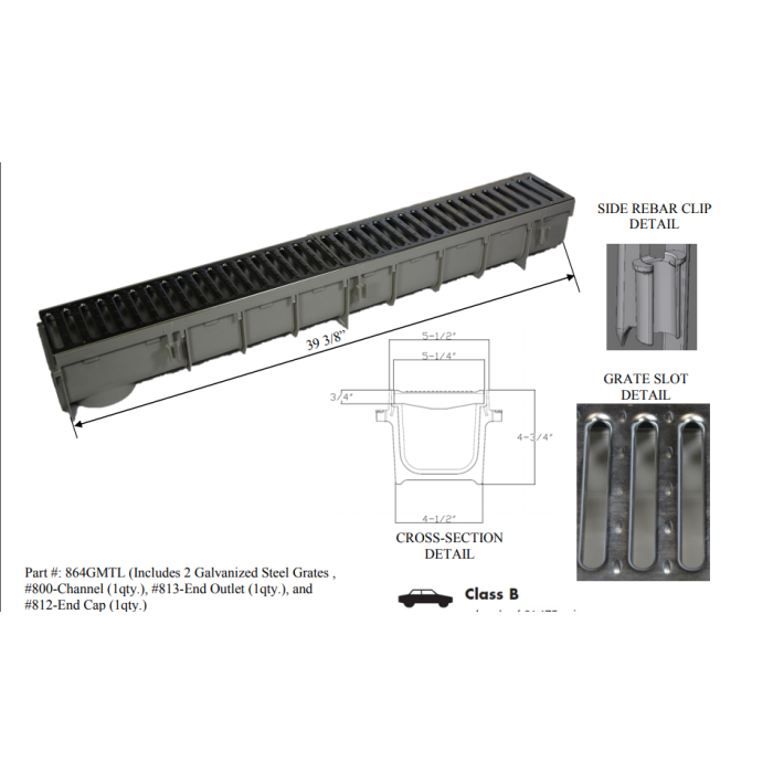 NDS 5" Pro Series Galvanized Steel Grate