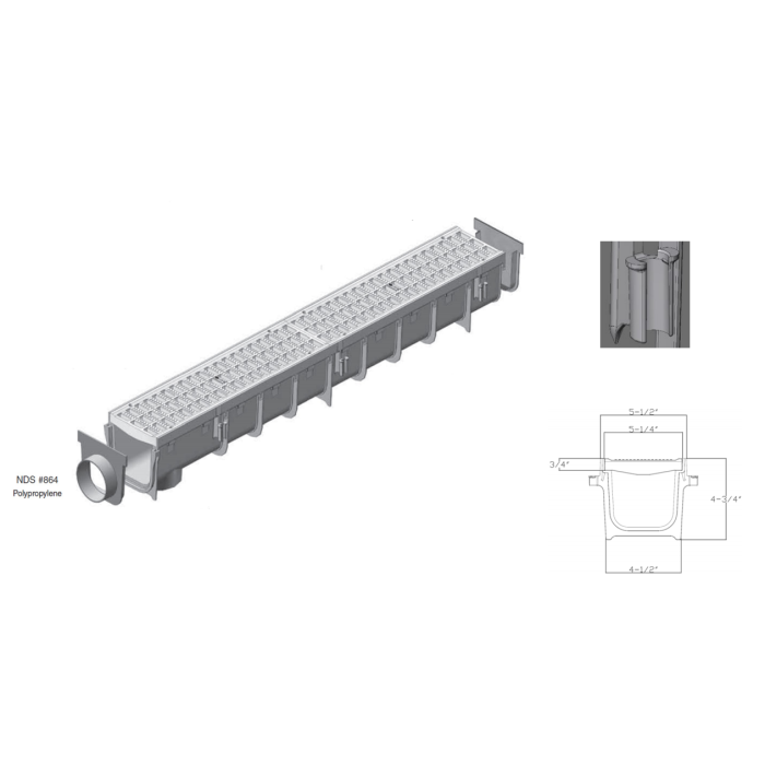 NDS 5" Pro Series Channel Grate