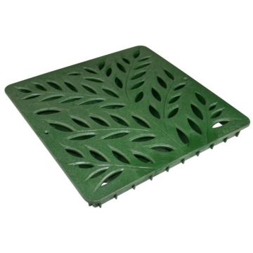 NDS 12" Square Botanical Catch Basin Grate - Green