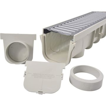 NDS 5" Pro Series Channel Drain Kit with Metal Grate