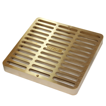 NDS 9" Square Catch Basin Grate - Brass