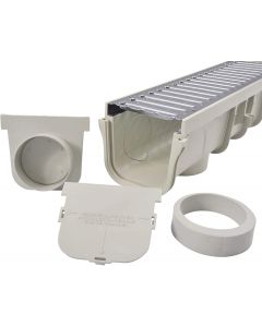 NDS 5" Pro Series Channel Drain Kit with Metal Grate